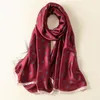 Marque de luxe foulard en soie femmes Simple lettre imprimer châles et enveloppes mode longue grande Pashmina dames crème solaire écharpes Hijab