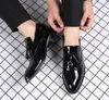 Yellow Men Cowhide Shoes Black Brown Work Wear Style Round Toe Soft-sole Fashion Business Oxfords Homme990