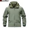 Magcomsen haj hud militär jacka män softshell vattenpoof camo kläder taktisk kamouflage armé hoody jacka man vinter coat 210927