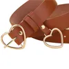 Women Waist Belt Wide Gift Adult Cute Soft For Jeans Pants Fashion PU Leather Accessories With Heart Shape Buckle Casual Outdoor G220301