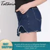 TATARIA Sexy Denim Shorts For Women Plus Size High Waisted Female Vintage Mini Cotton Slim Jeans Short Feminino 210514