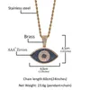Iced Out Devil Eye Pendant Necklace Gold Sier Plated Mens Bling Hip Hop Jewelry Gift9356109