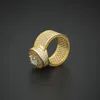 HIP Hop Micro Pave Strass Ghiacciato Bling Grande Anello Anelli in acciaio inossidabile titanio riempito d'oro per gioielli da uomo4836246