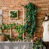 Guirlande de feuilles de lierre vert artificiel, plantes de vigne, bricolage pour la maison, fête de mariage, ficelle en rotin, décoration murale de jardin pour la maison
