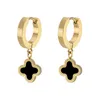 Висячие люстры Lucky Four-leaf Clover Earrings Korean Fashion Ladies -продажа из нержавеющей стали 2021