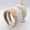 2021 Korean Women Girls Baroque Full Pearl Glass Beads Rhinestone Hairband Headband Adult Hair Accessories