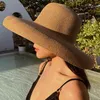 HT2303 2020 Летние солнца S Дамы сплошной простой элегантный широкий краевые женские круглые топ Панама гибкие соломенные пляжные шляпа