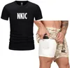 Neue männer Übergroße Kleidung Marke Schwarz T-shirt und Shorts Männer Trainingsanzug 2 Stück Set Sommer Gedruckt Mann Sets Kurze outfits