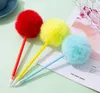 Creative imitation rabbit fur ball neutral ballpoint pen cute art writing gifts whole7281534