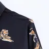Camicette vintage con stampa animalier Moda donna Colletto rovesciato Top eleganti da donna Bottoni leopardati Camicie a maniche lunghe 210531