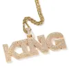 Collar con colgante de letras de A-Z con nombre personalizado de 14K, piedras de tres capas, colores dorados y plateados, joyería de circonita cúbica