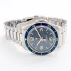 Montre-bracelets 2021 Vente de luxe Br trois calendrier à aiguille en acier inoxydable Face bleu Watch1045176