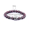 Straski z koralikami Natural Stone Garnet Koraliki Bransoletka Femme Wino Red Strand Męs