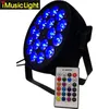 LAVIDADE SLIMPAR LED 18X18W RGBWAUV 6in1 IR CONTROLO REMOTO DMX512 LED PAR LIGHT LIGHT STAGA Iluminação9829843