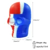 Colorful Containers 15ML Oil Rigs Lid Smoking Accessories Silicone Dabber Jars Skull Holder portable container wholesale