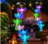 Humming Bird LED Solar Lamps Romantic Windbell Lights Wind Chime Light String Lampada che cambia colore per l'arredamento del cortile del patio