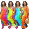 Echoine stropdas kleurstof print sexy lange jurk backless verband maxi jurken mouwloze vintge vestidos strand feestclub outfis zonsondergang