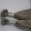 Серый цвет, шелковые прямые 8а, наращивание волос с нано-кольцами 0, 8 г, 300-я упаковка, заводские цены, бесплатно, dhl