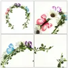 Butterfly Leaf Flower Opaski Pasmo Włosów Kobiety Dziewczyny Travel Travel Holiday Hairbands Bezel Hair Hoop Akcesoria