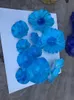 Modern Fashion Style Turkish Flower Shaped lamp Plate Hand Blown Glass Wall Plates Custom Made Murano Art Decoration