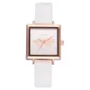 Women's Square Wristwatches New Quartz Watch with Wrinkled Leather Strap for Women COLOUR seven