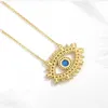 KALETINE 925 Sterling Silver Evil Collane Donna Regalo Cristallo Lucky Blue Eye CZ Collana Fine Turkey Jewelry