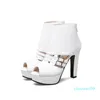 Femmes sandales mode Super haut talon élégant dame robe chaussures plate-forme poisson bouche femme noir blanc jaune 2021