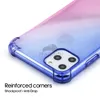 Gradient Färg Transparent Telefon Väska till iPhone 12 11 Pro Max 7 8 Plus X Samsung S20 Not 20 Soft TPU ShockoProof Case