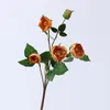 Sztuczne fałszywe kwiaty herbata róża 5 głów gałąź jedwabne kwiaty wazony kwiecisty aranżacje ślubne stół domowy dekoracja ogrodowa