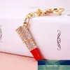 Femmes bijoux charme cristal porte-clés rouge à lèvres porte-clés strass porte-clés rouge Rose pendentif porte-clés anneaux