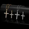 Iced Out Cross Wisiorek Naszyjnik Choker Łańcuch Naszyjniki Kobiety Biżuteria Mężczyźni Łańcuchy Tenisowe Biżuteria