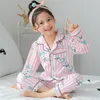 Lente en herfst kinderen889s pyjama's met lange mouwen voor kinderen 100%cottonsilk meisjes jongens huishoudelijke kleding kinderen ontwerper 742 v2