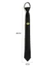 6cm Narrow Tie Men's Lazy Necktie Business Drawstring Easy Embroidery Crown Black Style Bee Tiger College British Edition Student Neckwear 2pcs/lot