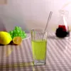 Pailles à boire en verre transparent de 18 cm/20 cm/25 cm paille à cocktail au lait écologique