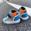 2021 Outono dos desenhos animados Duck Boy e Gilr's Canvas Sapatos de Lona High-top G1025