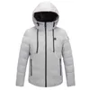 Män Kvinnor Bomull Coat USB Smart Electric Heated Jackor Vinter Tjockad Hooded Outdoor Vandring Ski Kläder 7XL 211110