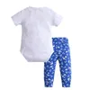 Conjunto de ropa para bebé recién nacido, trajes informales de verano, camisetas de manga corta con letras de algodón, pantalones, sombrero, 3 uds., ropa de hogar para niños pequeños G1023