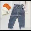 Bebê roupas bebê, entrega de gota de maternidade 2021 crianças calças para meninas cor sólida jeans de cintura alta algodão crianças casual denim verão verão