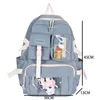 Fashion Nylon Backpack Schoolbags School For Girl Teenagers Casual Children Travel Bags Rucksack Cute Milk Cow 210929