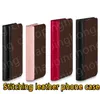 الحالات الهاتفية المصممة الفاخرة Folio Folio لـ iPhone 15 14 13 12 Pro 11pro X XS Max XR 8P Case Casogr المغلفة تأتي مع غطاء فتحات بطاقة ربط جلدية ملونة