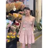 Vestido do Vintage Vestido Verão Francês Doce Vestidos Coreano Elegante Ins Super Fada Fina Estudante Menina Mini Vestido Streetwear 210619