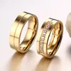 Eheringe 1 Paar Gold für Frauen Männer Paar Versprechen Edelstahl Jahrestag Verlobung Schmuck