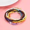 Beaded Strands Fashion Bohemian Style Handmased Elastic Multicolor Harts Flower Armband For Women Summer Beach Party Sexy Jewely Fawn22