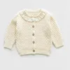 Neonata Vestiti invernali Collo in pizzo Maglione a maniche lunghe Cappotto + Pagliaccetto Carino Set da 2 pezzi Bambini 0-3 anni E20103 210610