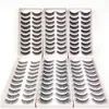 10 par/set 3D Faux Mink Lashes Fluffy Soft Wispy Volume Natural Long False Eyelashes Återanvändbara falska ögonfransförlängningsverktyg