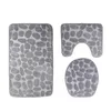 Anti Slip Shower Carpets Set Home Toilet Lid Cover Shower Room Rug Floor Mats Bathroom Bath Mat Set Toilet Rugs Flannel 210724