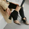 Fall Ankle Boots Women Snake Print Square High Heels Short Mixed Colors Pointed Toe Shoes Lady Winter Plus Size 210517