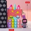 Party Favor Sensory Bubble Bretelle Shoulder Bag Påska mobiltelefonband Finger Tryck Telefon Pouch Case Change Coin Purse Dekompression Unicorn Toys For Girls Kids