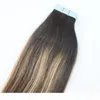 100 грамм цветные 2327 блондинка с омбре для волос, балаяж, уток кожи, бесшовные бразильские девственные волосы, лента для наращивания волос Exte5186843