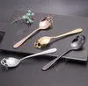 Açúcar Crânio Colher de Chá Aço Inoxidável Café Spoons Sobremesa Colher Sorvete Talheres Funny Funny Colher Cozinha Acessórios Daj351